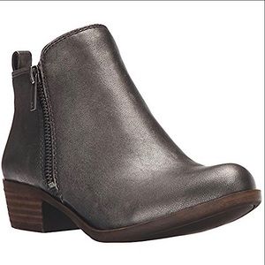 NIB Lucky Brand Basel Leather Flat Ankle Booties